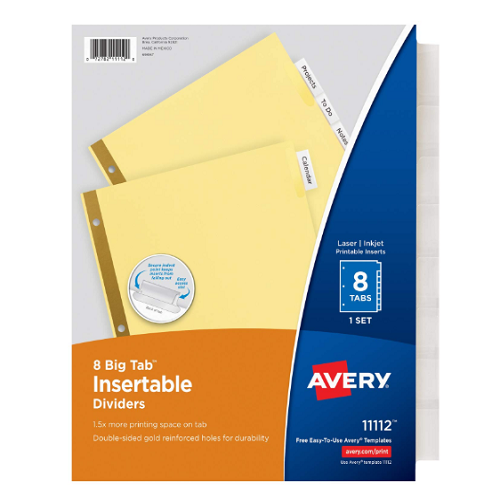 Avery 8-Tab Binder Dividers Only $.65 Cents! (Reg. $2)