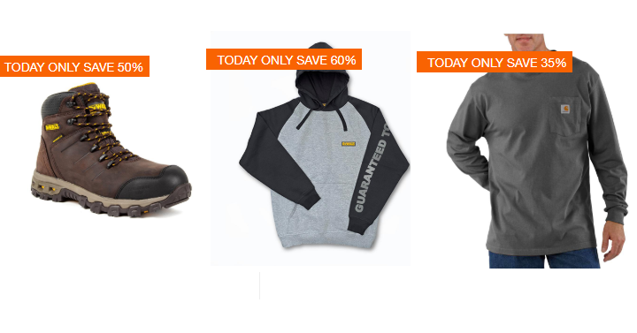 Home Depot: Save Up to 55% off Select Work Boots and Apparel! Today Only!