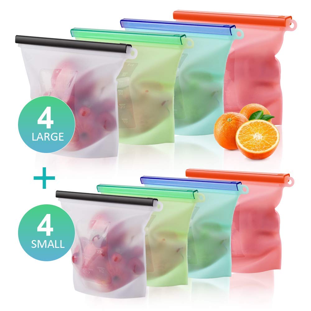 Set of 8 Reusable Silicone Food Bags Only $20.29!