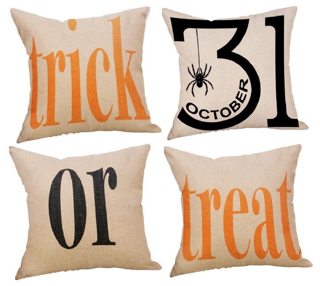 Trick or Treat Decorative Pillow Cases, Set of Four Only $7.95!