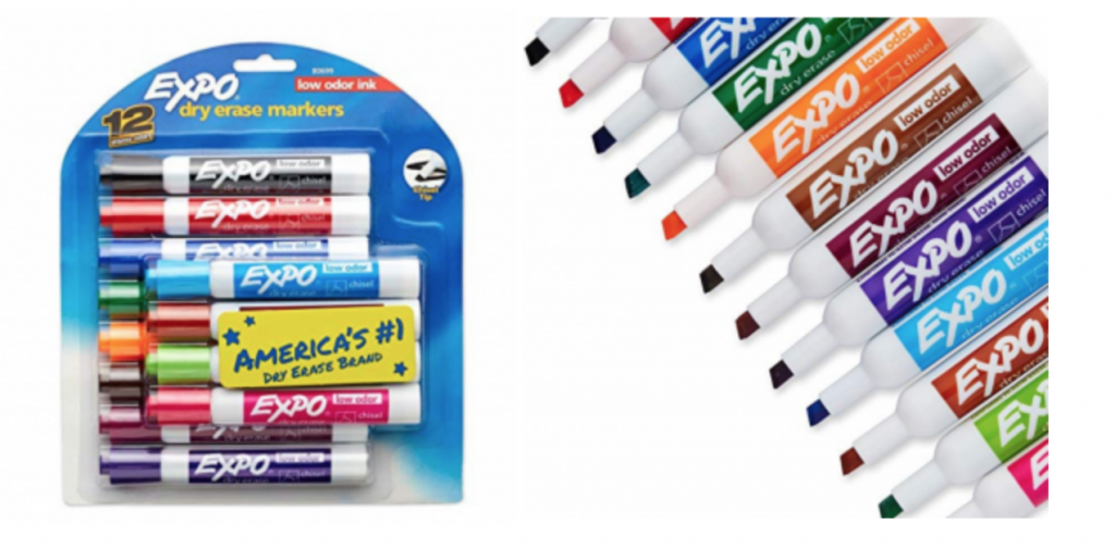 EXPO Low Odor Dry Erase Markers Assorted Colors, 12 Count Just $7.99! (Reg. $17.99)