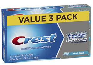 Crest Baking Soda & Peroxide Whitening With Tartar Protection Toothpaste, Fresh Mint, 6.4 Oz, 3 Count Just $3.94!