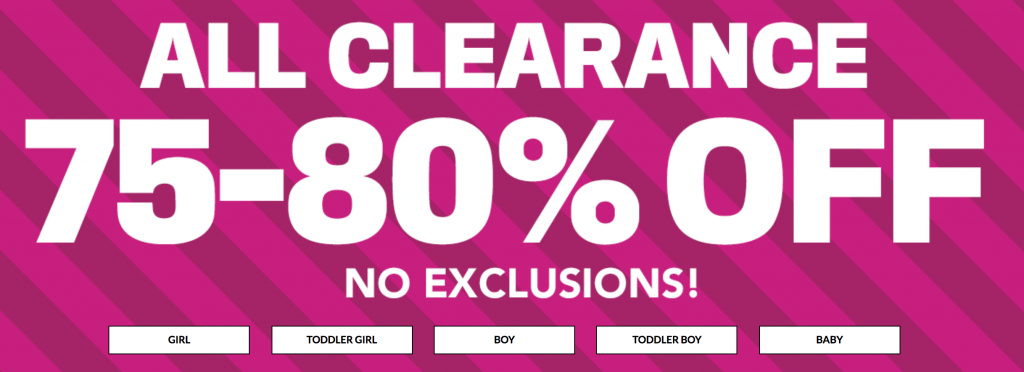 The Children’s Place: All Clearance 75%-80% Off No Exclusions Today Only!