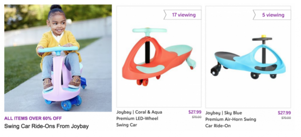 Zulily: Swing Car Ride-Ons from JoyBay Just $27.99! (Reg. $70.00)