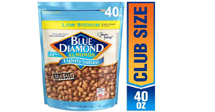 Blue Diamond Almonds Low Sodium Lightly Salted, 40 oz Only $10.98 Shipped!
