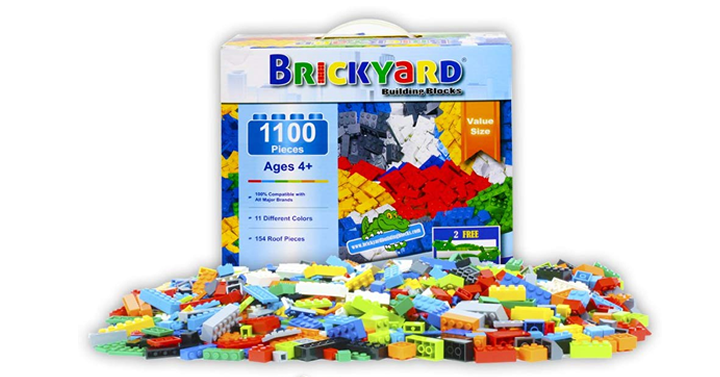 Brickyard Building Blocks Building Bricks Bulk Set – 1100 Pieces – Just $26.35!
