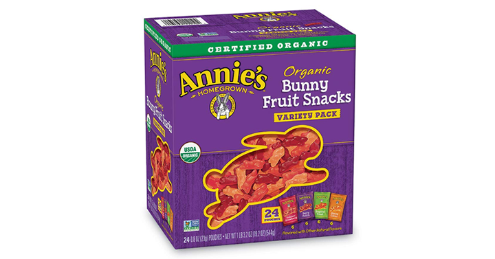 Annie’s Organic Bunny Fruit Snacks, Variety Pack, 24 Pouches – Just $11.19! New coupon!