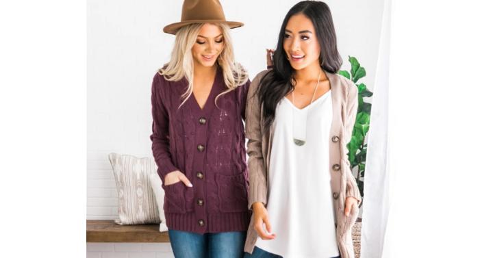 Shiloh Cable Knit Sweater – Only $29.99!