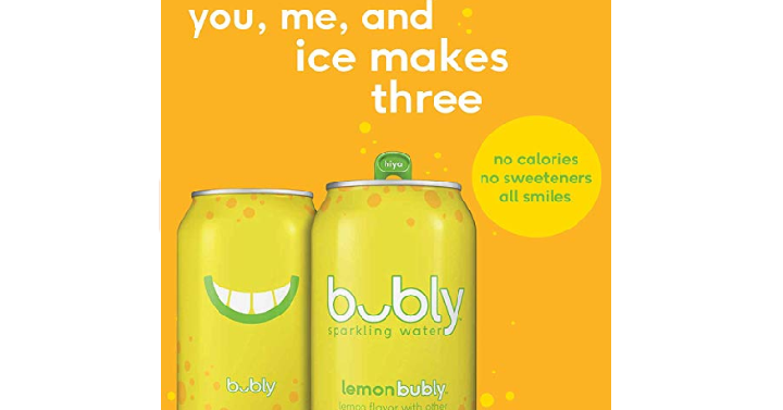 bubly Sparkling Water, Lemon, 12 Fluid Ounces Cans (18 Pack) Only $5.25 Shipped!