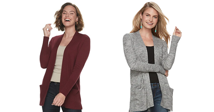 Kohl’s 30% Off! Earn Kohl’s Cash! Spend Kohl’s Cash! Stack Codes! FREE Shipping! Women’s SONOMA Goods for Life Ribbed Cardigan – Just $17.49!