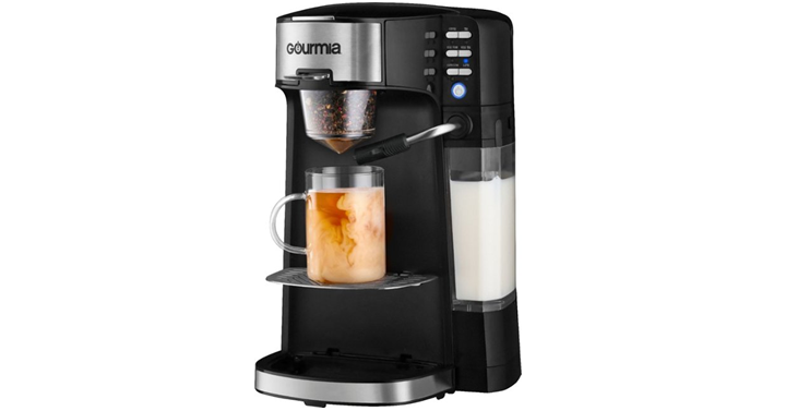 Gourmia Single Serve K-Cup Pod Coffee Maker with Built-In Frother – Just $49.99!