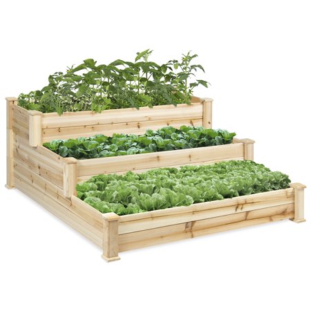 Best Choice Products 3 Tier Wooden Garden Bed Planter Kit Only $52.97!