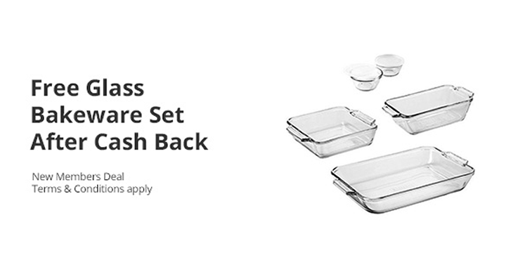 Awesome Freebie! Get a FREE Glassware Bakeware Set from Walmart and TopCashBack!