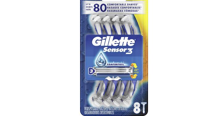 Gillette Sensor3 Men’s Disposable Razor, 8 Count – Only $6.47!