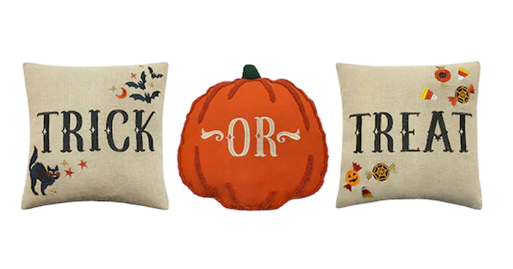 LAST DAY! Kohl’s 30% Off! Earn Kohl’s Cash! Spend Kohl’s Cash! Stack Codes! FREE Shipping! Celebrate Halloween Together 3-pack Trick or Treat Throw Pillow – Just $16.79!