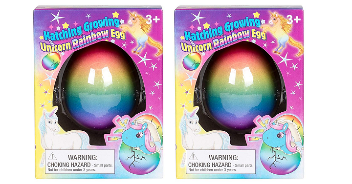 Set of 2 Surprise Growing Unicorn Hatching Rainbow Egg Kids Toys Only $6.25!
