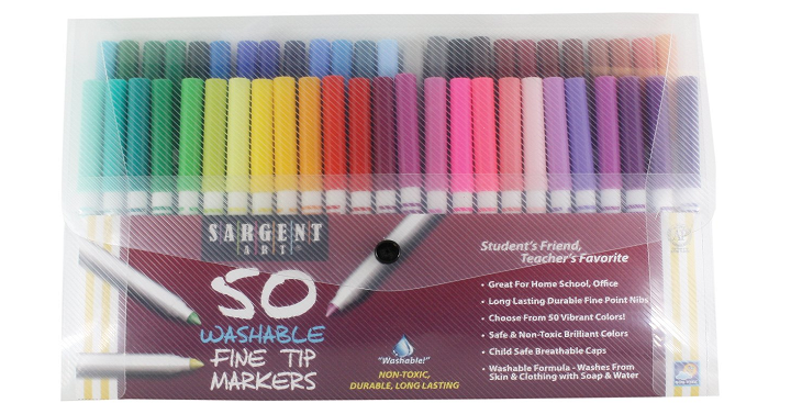 Sargent Art 50 Count Fine Tip Washable Marker Pack Only $9.54! (Reg $19.99)