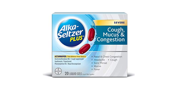 Alka-Seltzer Plus Severe Cough, Mucus and Congestion Liquid Gels, 20 Count Only $3.66 Shipped!