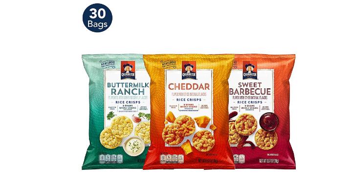 Quaker Rice Crisps, Gluten Free, 3 Flavor Savory Variety Mix, 30 count – Only $8.24!
