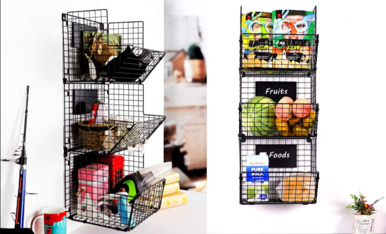 3-Tier Wire Storage Basket Unit With Chalkboard Labels Only $31.99!