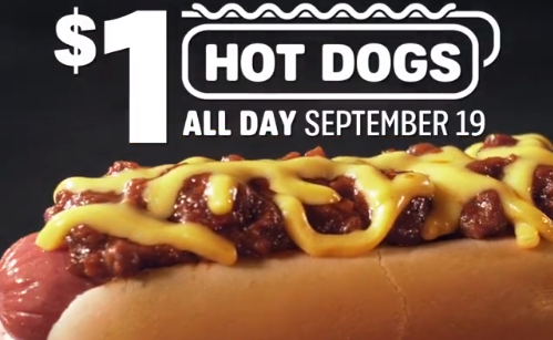 $1.00 Hot Dogs at Sonic Tomorrow!! (9/19/19)