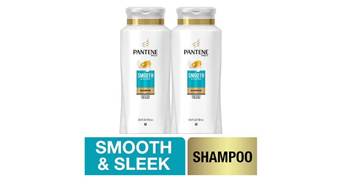 Pantene, Shampoo, with Argan Oil, Pro-V Smooth and Sleek Frizz Control, 25.4 fl oz, Twin Pack Only $8.64 Shipped!