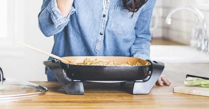 BELLA 12 x 12 Inch Electric Skillet with Copper Titanium Coating – Only $17.99!
