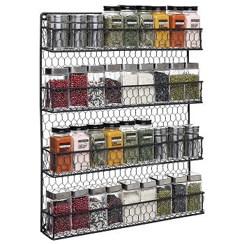 Amazon: 4 Tier Black Country Rustic Chicken Wire Spice Rack Only $29.99 Shipped!