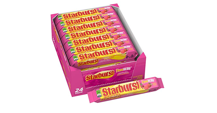 Starburst FaveREDs Fruit Chews Candy, 2.07 ounce (24 Single Packs) – Just $9.59!
