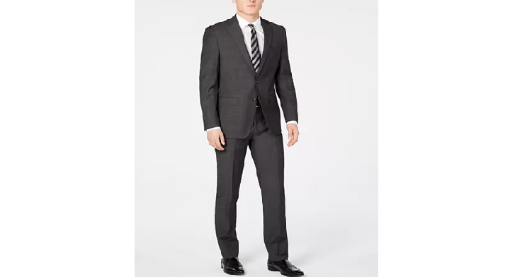 Calvin Klein Men’s Slim-Fit Charcoal Herringbone Suit Only $89.99 Shipped! (Reg. $600)