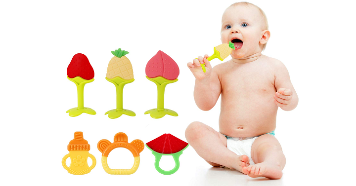 Baby Teething Toys 6 Pack Silicone Organic Pack Only $10.70!