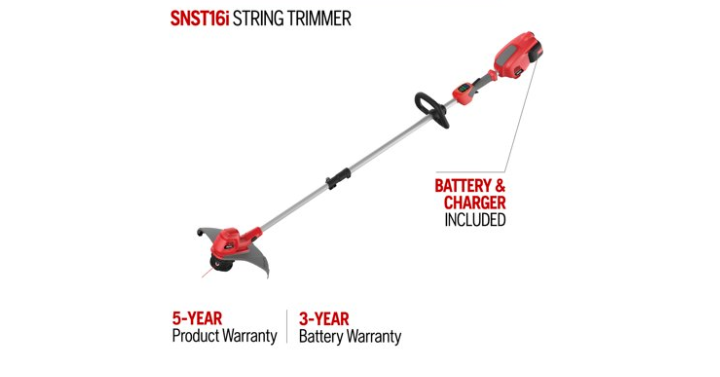 Snapper 16 in. 58-Volt Lithium-Ion Battery String Trimmer (Battery Included) Only $78 Shipped! (Reg. $187)