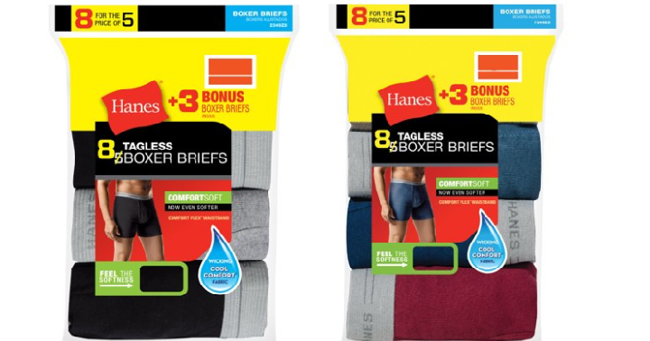Hanes Men’s Tagless ComfortFlex Boxer Briefs (8 Pack) Only $11.99! (Reg. $26)