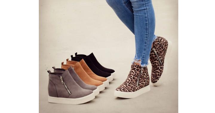 Textured Wedge Sneaker – Only $32.99!