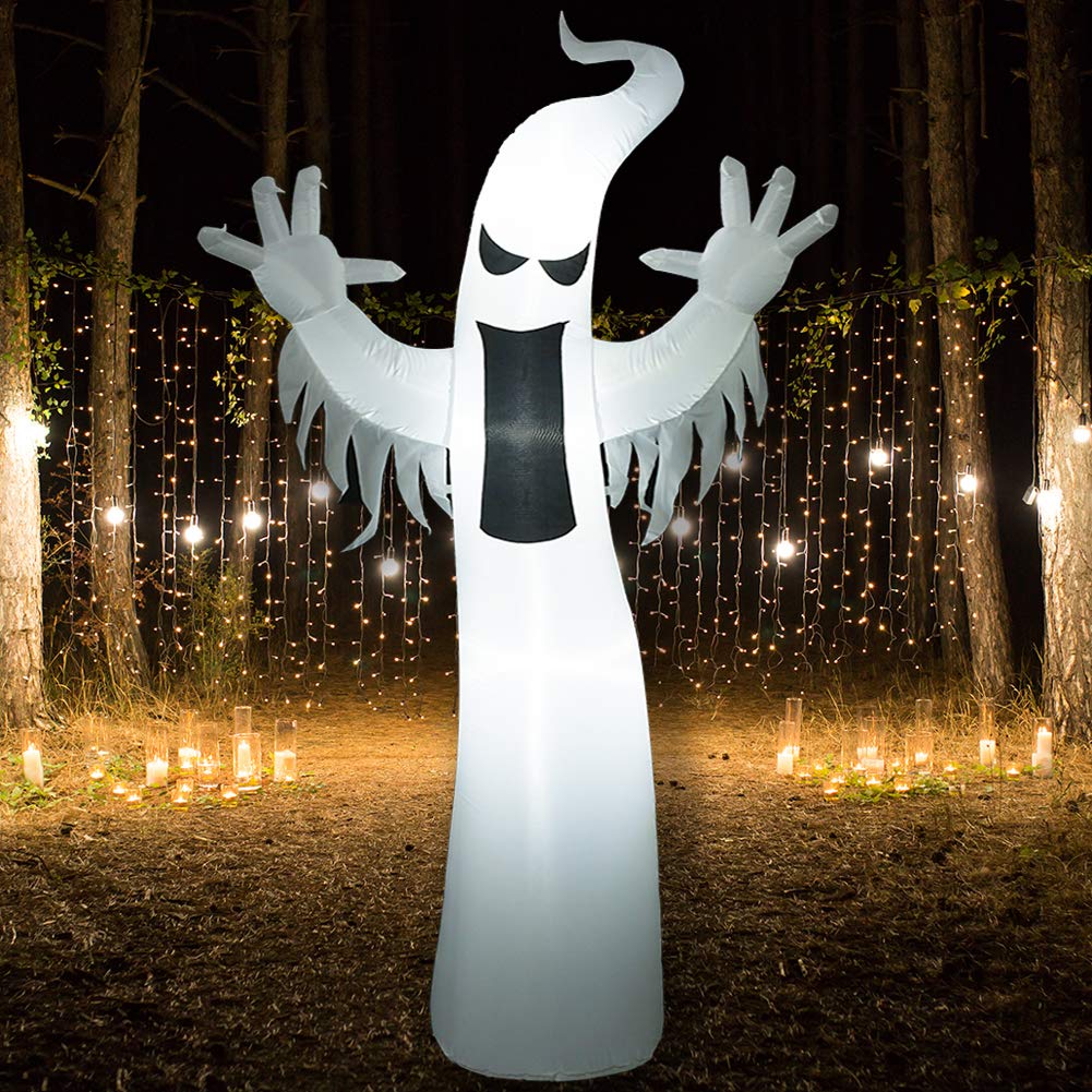8 Ft Halloween Airblown Inflatable Ghost With LED Lights Only $19.99!