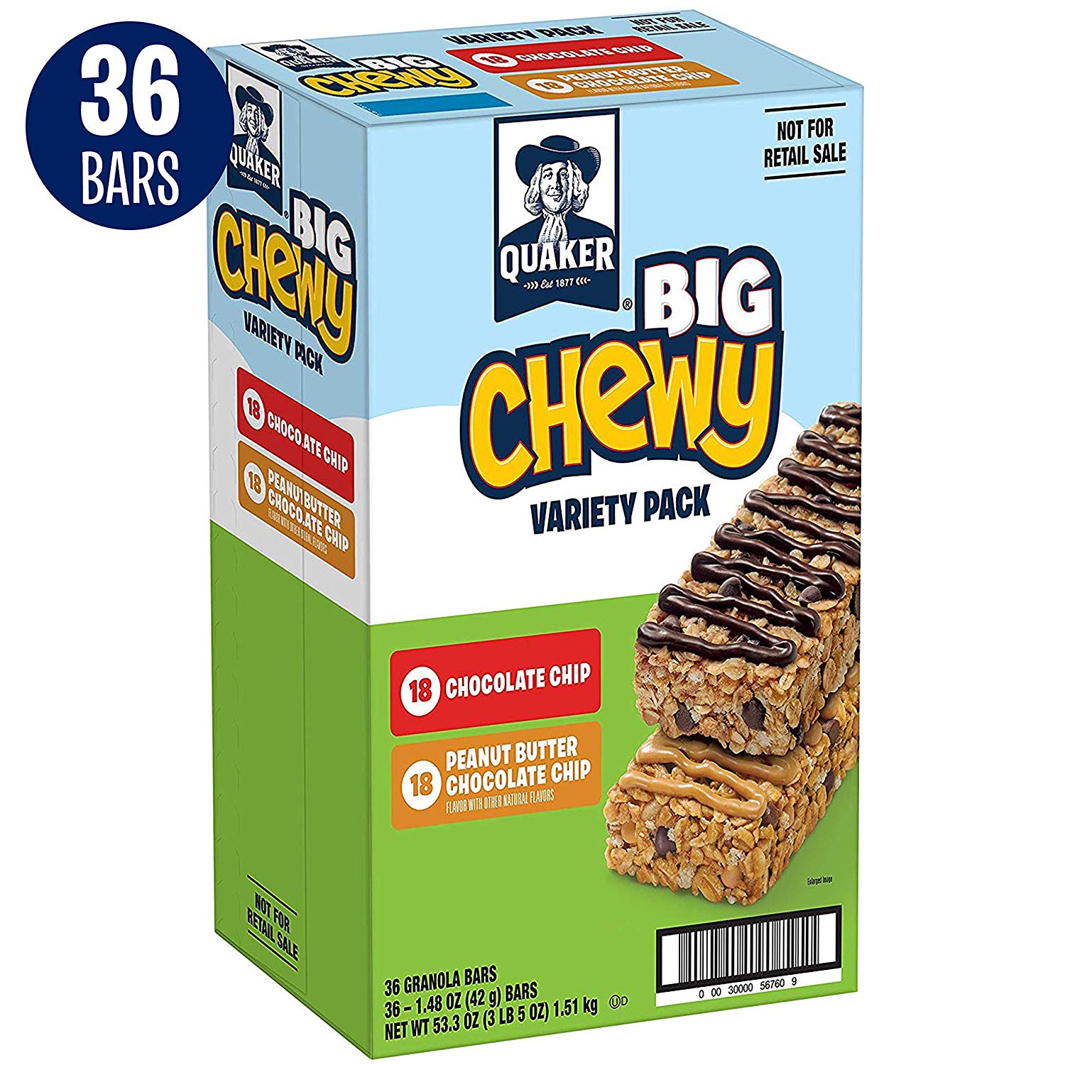 Quaker Big Chewy Granola Bars Variety Pack 36-ct Only $9.71!