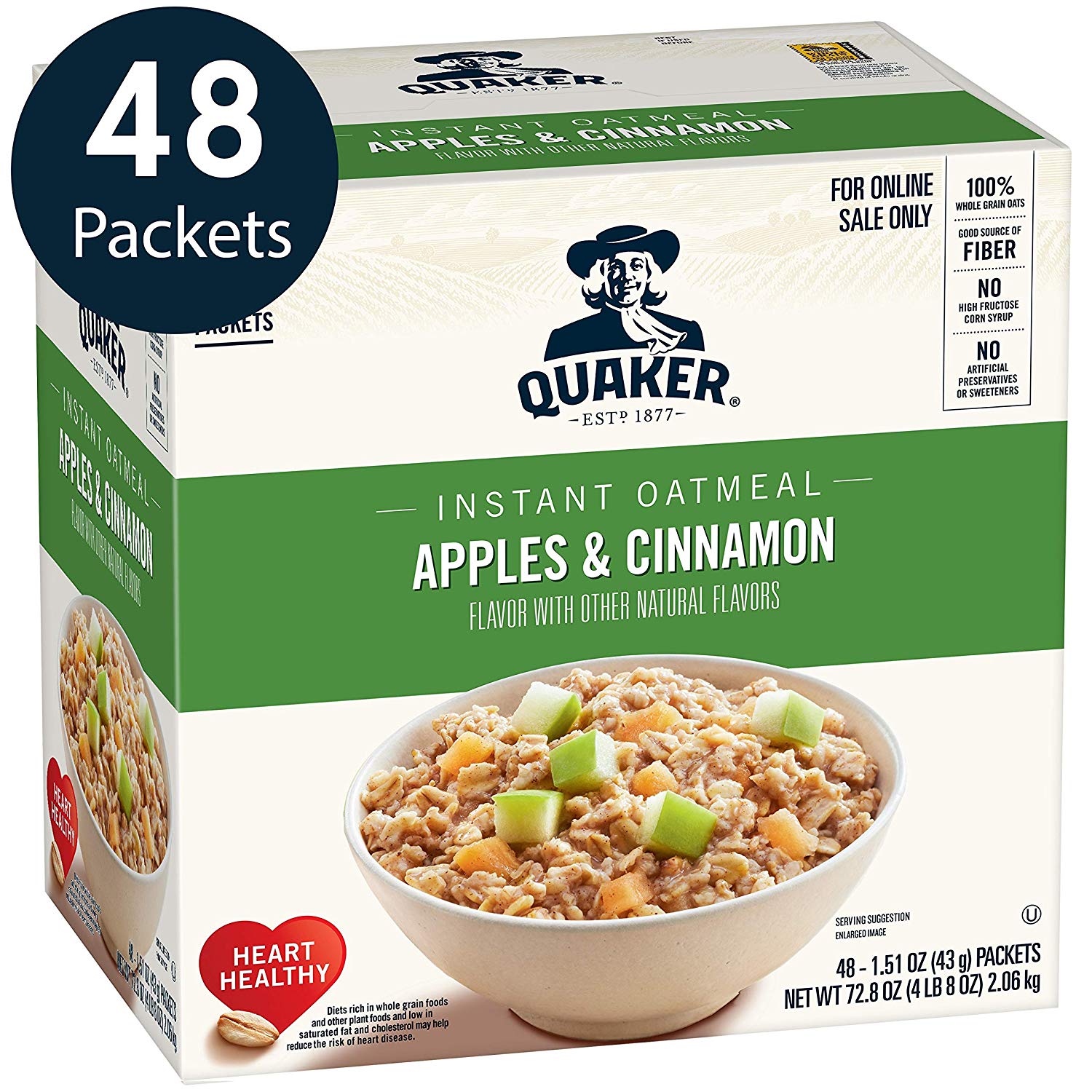Quaker Instant Oatmeal (Apple & Cinnamon) 48 Count Only $6.80 Shipped!