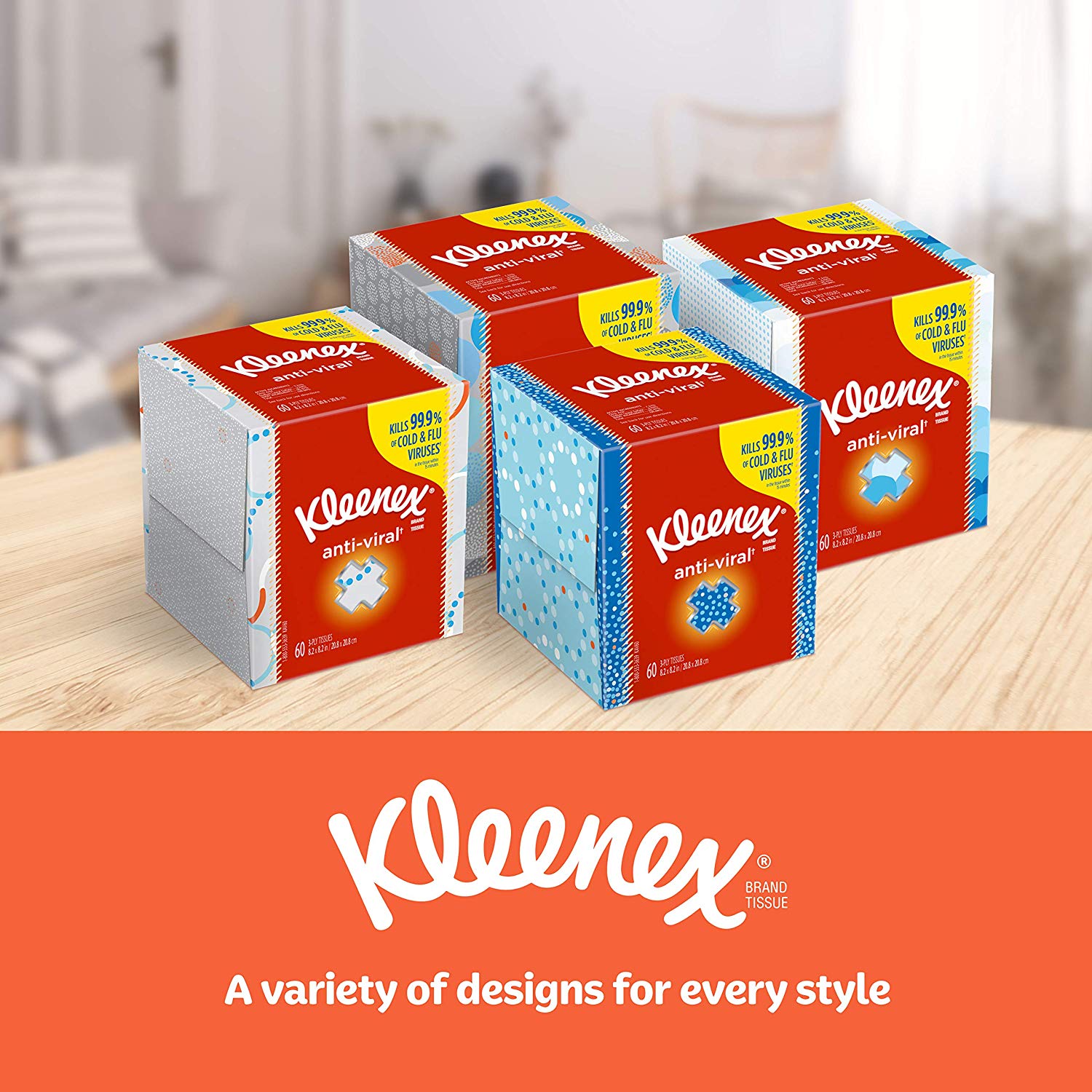 Kleenex Anti-Viral Facial Tissues, 18 Cube Boxes – Only $18.60!