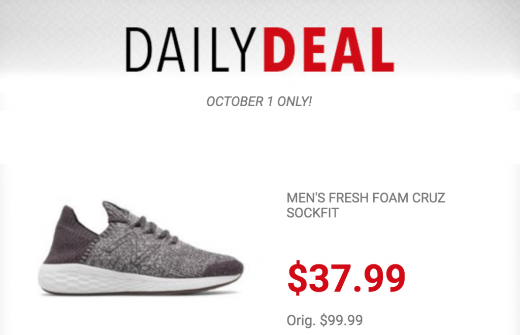New Balance Men’s Fresh Foam Cruz Sockfit Running Shoes Just $37.99 Today Only!  (Reg. $99.99)