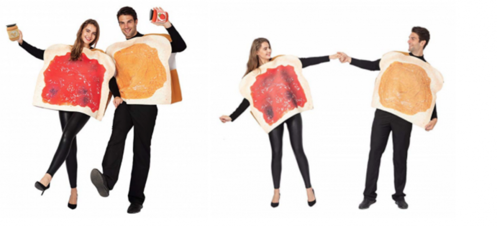 Peanut Butter and Jelly PBJ Costume Adult Couple Set Just $22.99!
