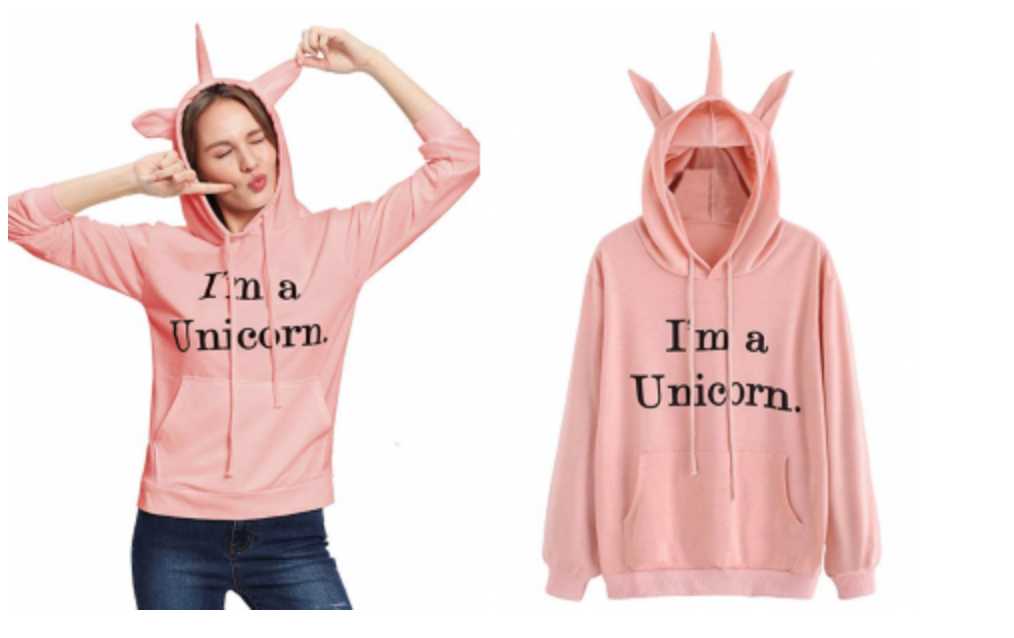 Women’s Long Sleeve “I’m A Unicorn” Hoodie Just $15.99! Easy Halloween Costume!