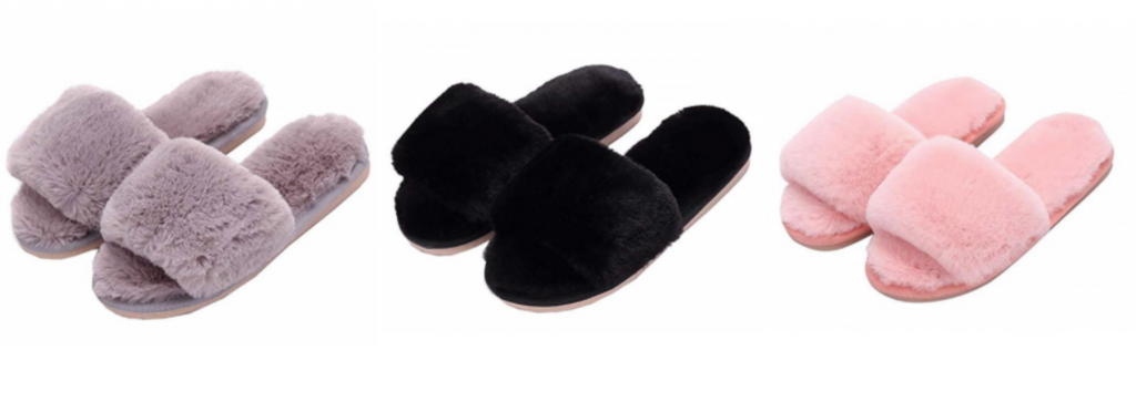 Fluffy Open-Toe Slip-On House Slippers Just $14.99 Shipped!