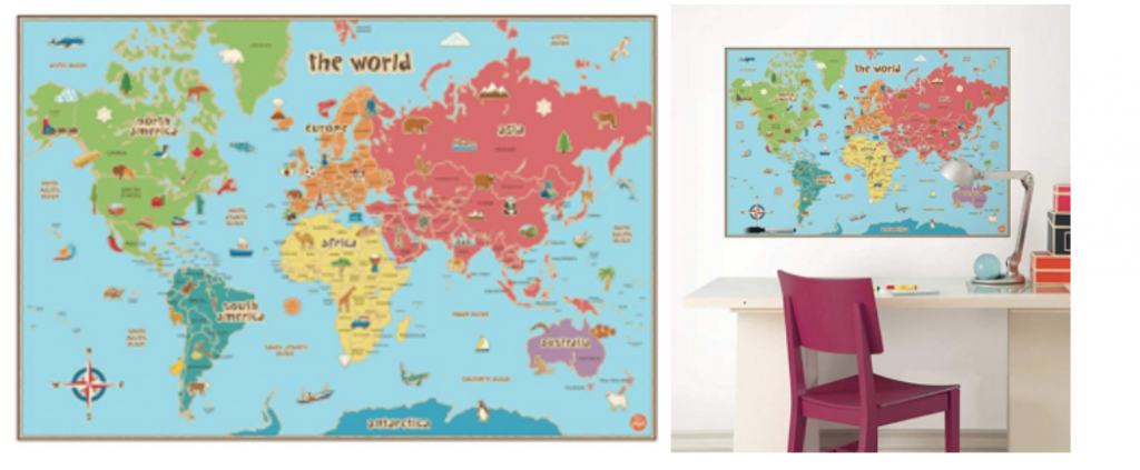 Wall Pops Kids World Dry Erase Map Wall Decal Just $8.33! (Reg. $20.99)