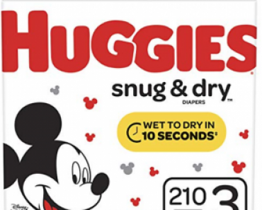 Huggies Snug & Dry Diapers, Size 3 (16-28 lb.), 210 Ct, One Month Supply
