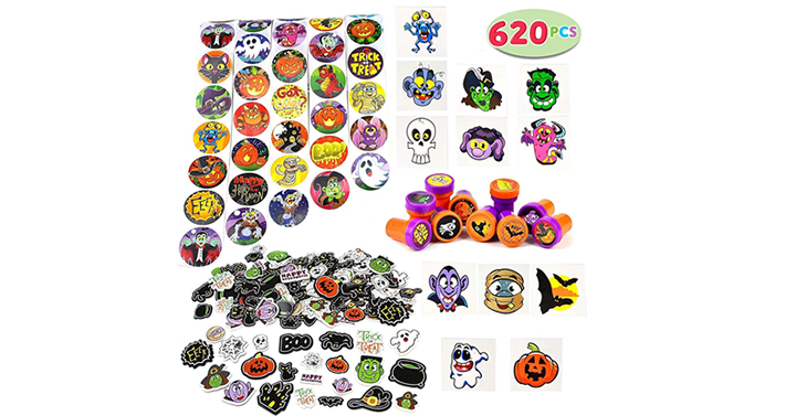 Over 600 Pieces Halloween Assortment -Temporary Tattoos, Stickers, More – Just $9.99!