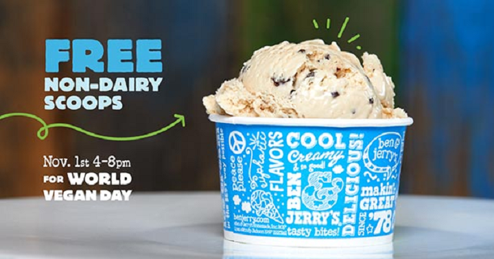FREE Non-Dary Scoops at Ben & Jerry’s on November 1st!
