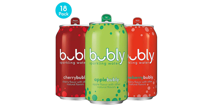 bubly Sparkling Water, Apple/Cherry/Strawberry Variety Pack – 18 Pack – Just $5.91!