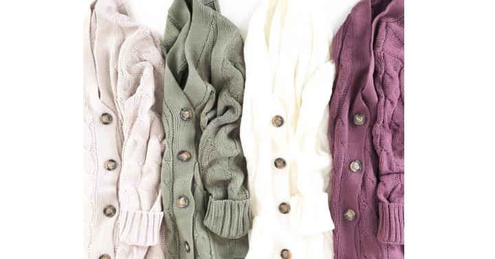 Cable Knit Button Cardigan – Only $24.99!