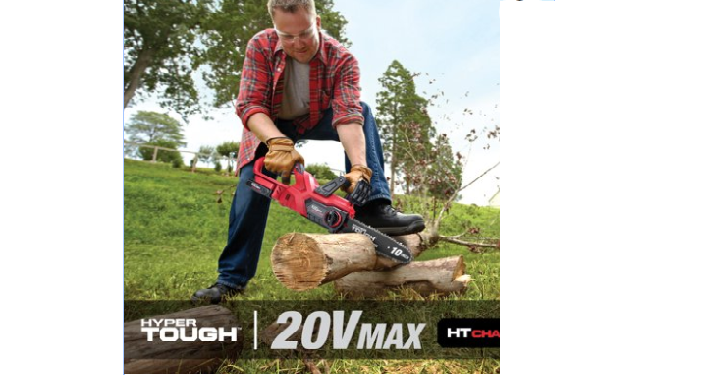 Hyper Tough 20V Max Cordless 10-Inch Self-Lubricating Chainsaw Only $43.90 Shipped! (Reg. $70)
