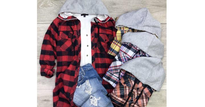 Ashlee Flannel Hoodie – Only $26.99!